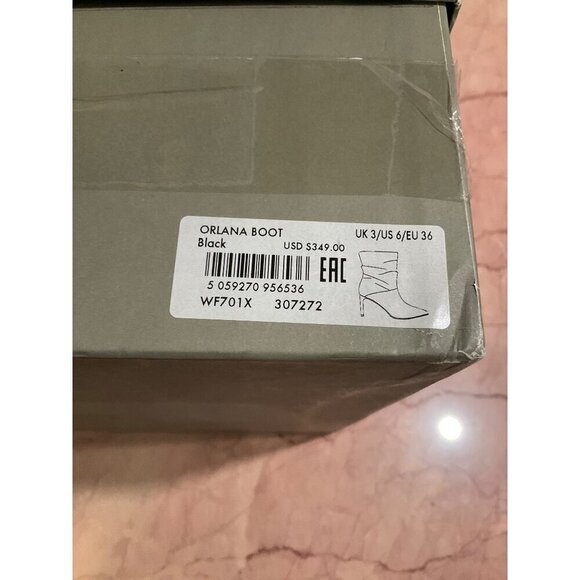 Allsaints Orlana Pointed Toe High Heel Slouch Boots in Black 6 with Box Womens - Picture 12 of 16